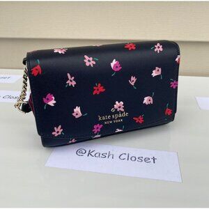 Kate Spade Crossbody Ditsy Buds Small Flap purse Black multi